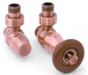 Комплект Теrma WOOD термостатический регулирующий угловой матовая медь TGETME001