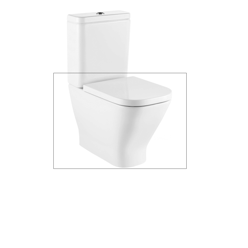 Чаша унитаза-компакта Roca Gap Square Rimless 34х60 см сантехническая керамика белый A34273A000