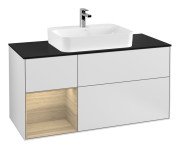 Тумба під раковину Villeroy & Boch Finion 120х50,1 см із підсвічуванням МДФ білий матовий лак/скло чорне матове F412PCMT