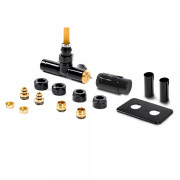 Комплект Теrma Unico All in One термостатичний кутовий з трубкою правий чорний глянець TGETUNICPK9P5