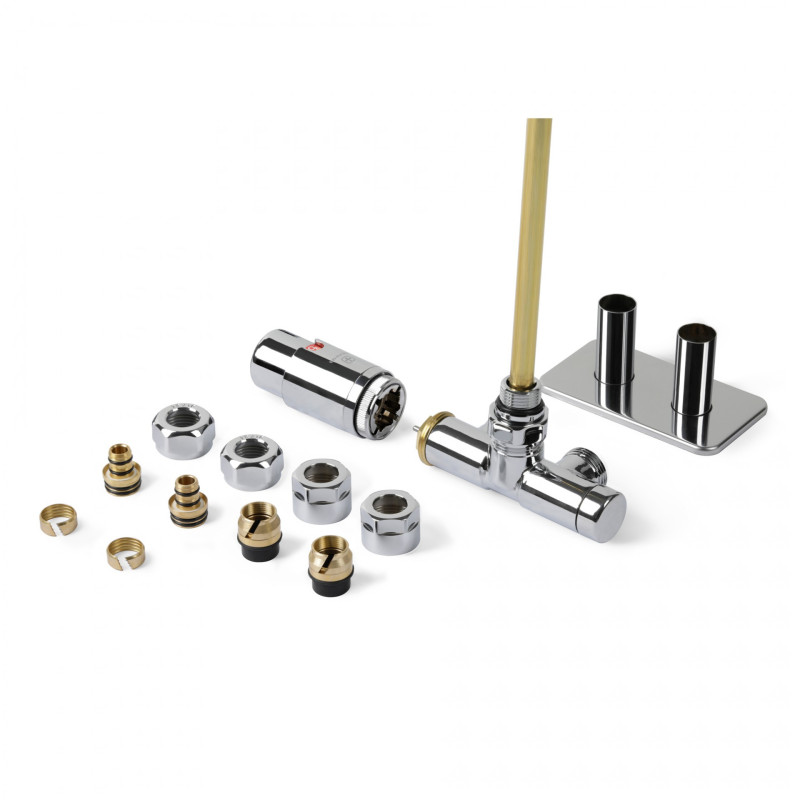 Комплект Теrma Unico All in One термостатичний кутовий з трубкою лівий хром TGETUNICLKCRO