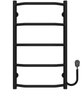Электрический полотенцесушитель Deffi Трапеция П5 400х700 правое подключение черный C.TR.70.40.5.E.B.R.5