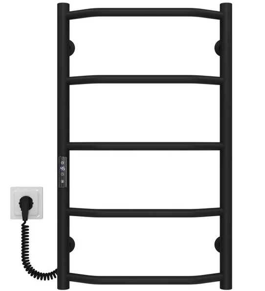 Електрична сушарка для рушників Deffi Трапеція П5 400х700 ліве підключення JD03 чорний C.TR.70.40.5.E.B.L.1