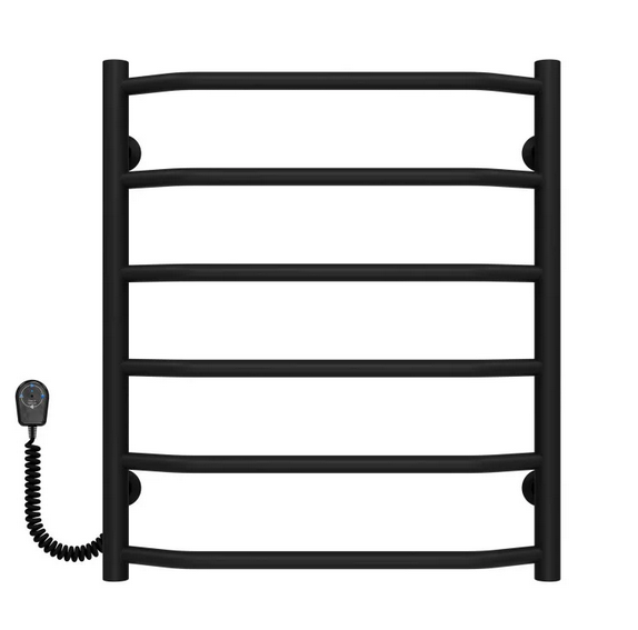 Електричний сушарка для рушників Deffi Трапеція П6 500х600 ліве підключення чорний C.TR.60.50.6.E.B.L.5