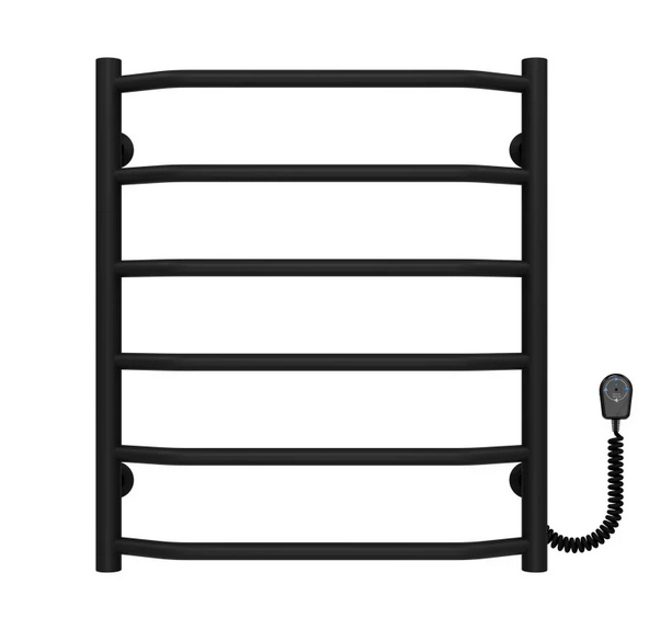 Електрична сушарка для рушників Deffi Трапеція П6 500х600 праве підключення чорний C.TR.60.50.6.E.B.R.5