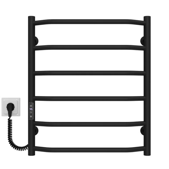 Электрический полотенцесушитель Deffi Трапеция П6 500х600 левое подключение JD03 черный C.TR.60.50.6.E.B.L.1