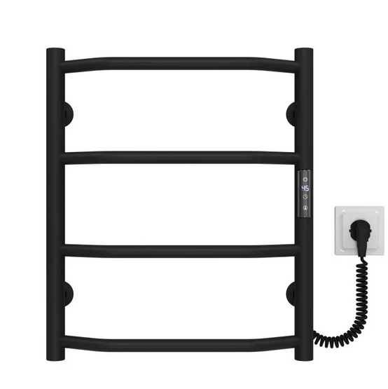 Электрический полотенцесушитель Deffi Трапеция П4 400х500 правое подключение JD03 черный C.TR.50.40.4.E.B.R.1
