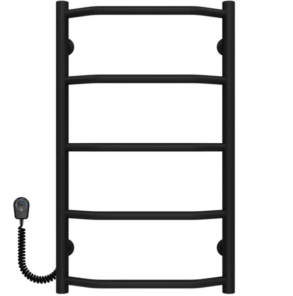 Електричний сушарка для рушників Deffi Трапеція П5 400х700 ліве підключення чорний C.TR.70.40.5.E.B.L.5