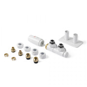 Комплект Теrma Twins All in One термостатичний кутовий лівий білий глянець TGETTWINLK916