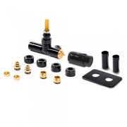 Комплект Теrma Unico All in One термостатический угловой с трубкой правый черный глянец TGETUNICPK9P5