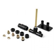 Комплект Теrma Unico All in One термостатический угловой с трубкой правый черный мат TGETUNICLK9M5