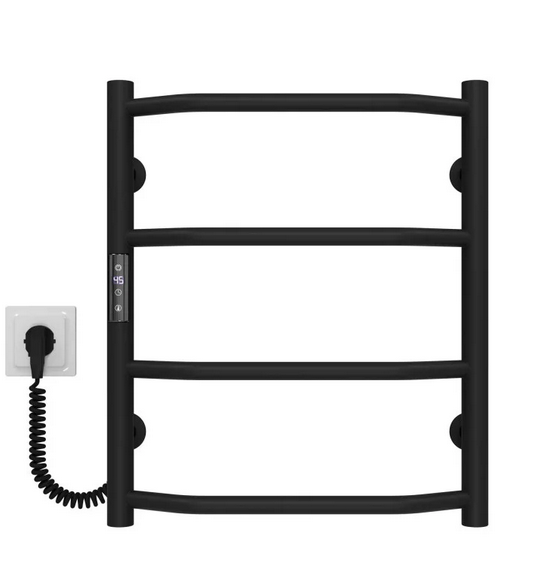 Електрична сушарка для рушників Deffi Трапеція П4 400х500 ліве підключення JD03 чорний C.TR.50.40.4.E.B.L.1