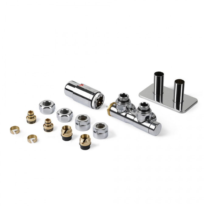 Комплект Теrma Twins All in One термостатичний кутовий лівий хром TGETTWINLKRO