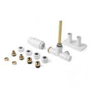 Комплект Теrma Unico All in One термостатический угловой с трубкой левый белый мат TGETUNICLKS96