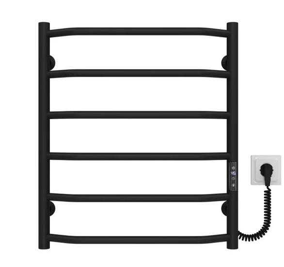 Электрический полотенцесушитель Deffi Трапеция П6 500х600 правое подключение JD03 черный C.TR.60.50.6.E.B.R.1
