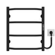 Електрична сушарка для рушників Deffi Трапеція П4 400х500 правильне підключення JD03 чорний C.TR.50.40.4.E.B.R.1