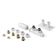 Комплект Теrma Twins All in One термостатичний кутовий лівий білий глянець TGETTWINLK916