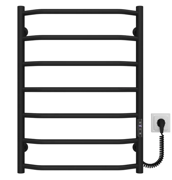 Электрический полотенцесушитель Deffi Трапеция П7 500х700 правое подключение JD03 черный C.TR.70.50.7.E.B.R.1