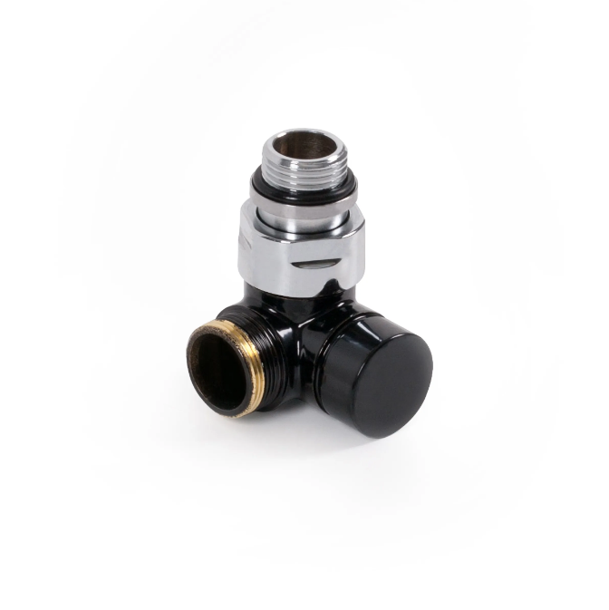 Вентиль Terma триосьовий запірний CYLINDER правий метал чорний TGZOCZ003