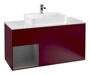 Тумба под раковину Villeroy & Boch Finion 120х50,1 см с подсветкой МДФ пион матовый лак/стекло белое матовое F411GKHB