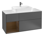 Тумба под раковину Villeroy & Boch Finion 120х50,1 см с подсветкой МДФ антрацит матовый лак/стекло белое матовое F411GNGK