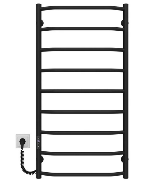 Электрический полотенцесушитель Deffi Трапеция П9 500х1000 левое подключение JD03 черный C.TR.100.50.9.E.B.L.1