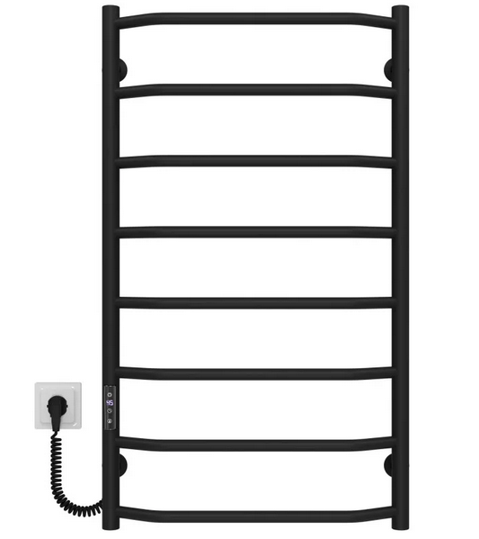 Электрический полотенцесушитель Deffi Трапеция П8 500х900 левое подключение JD03 черный C.TR.90.50.8.E.B.L.1