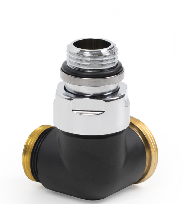 Вентиль Terma Cylinder триосьовий термостатичний лівий метал чорний мат TGZTCM003