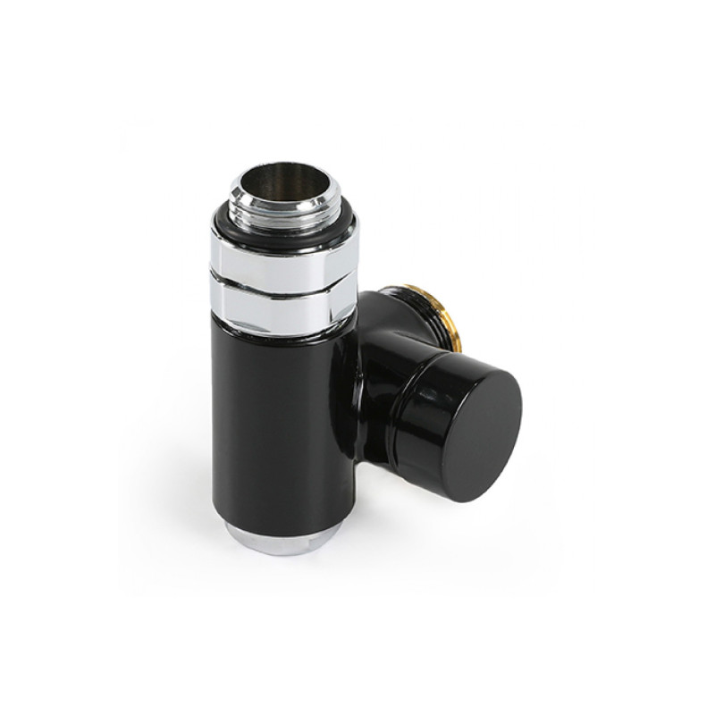 Вентиль Terma інтегрований запірний із трійником CYLINDER лівий метал чорний TGZOCZ004