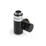 Вентиль Terma інтегрований запірний із трійником CYLINDER лівий метал чорний TGZOCZ004