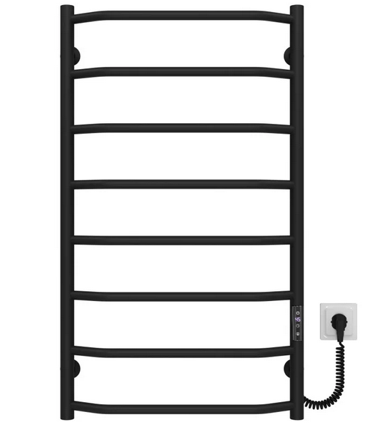 Електрична сушарка для рушників Deffi Трапеція П8 500х900 праве підключення JD03 чорний C.TR.90.50.8.E.B.R.1