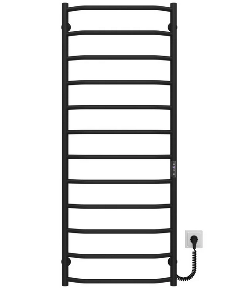 Електрична сушарка для рушників Deffi Трапеція П12 500х1300 праве підключення JD03 чорний C.TR.130.50.12.E.B.R.1