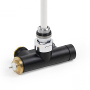 Вентиль Terma Cylinder интегрированный термостатический угловой с трубкой правый металл черный мат TGZTCM007