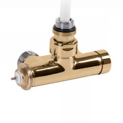 Вентиль Terma Cylinder интегрированный термостатический угловой с трубкой правый металл золотой TGZTZL002