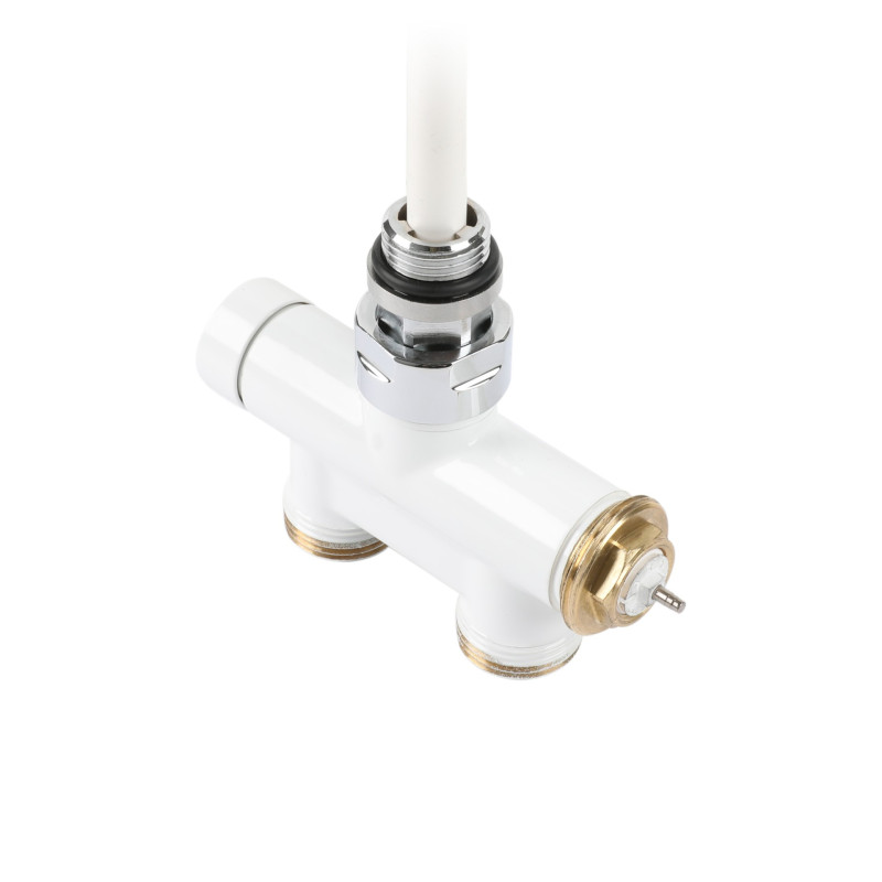 Вентиль Terma Cylinder інтегрований термостатичний прямий із трубкою метал білий TGZTBI010