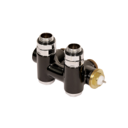 Вентиль Terma Cylinder комбінований інтегрований з трійником лівий метал чорний TGZTCZ008