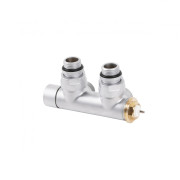 Вентиль Terma Cylinder интегрированный термостатический угловой с трубкой левый металл сатин TGZTST005