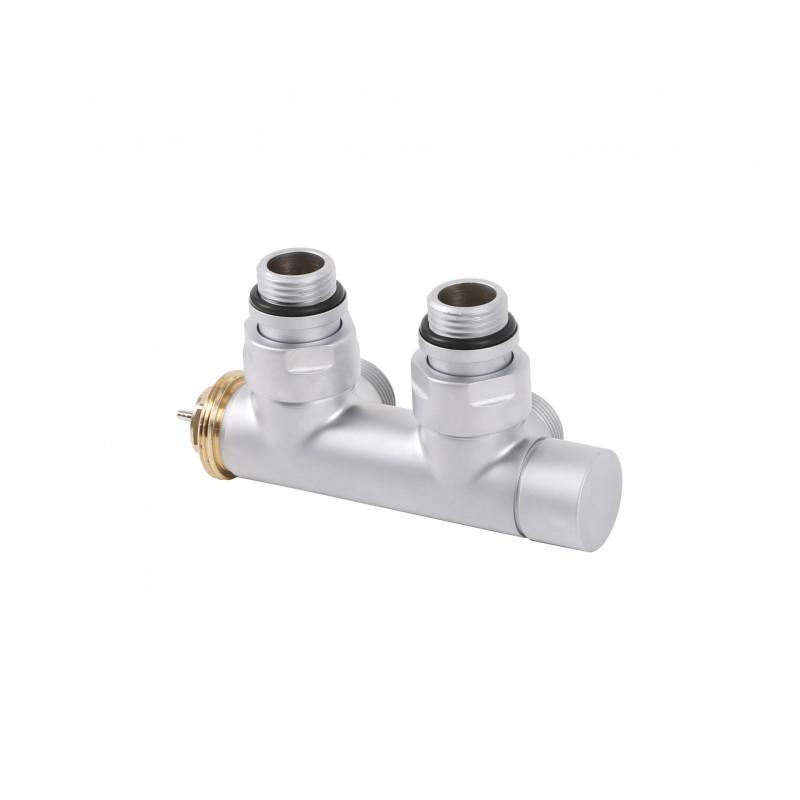 Вентиль Terma Cylinder інтегрований термостатичний кутовий з трубкою правий метал сатин TGZTST006