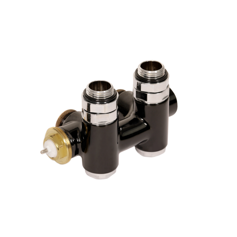 Вентиль Terma Cylinder комбинированный интегрированный с тройником правый металл черный TGZTCZ009