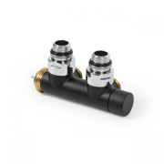 Вентиль Terma Cylinder интегрированный термостатический угловой с трубкой правый металл черный мат TGZTCM002