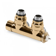 Вентиль Terma Cylinder интегрированный термостатический угловой с трубкой левый металл золотой TGZTZL004