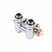 Вентиль Terma Cylinder комбинированный интегрированный с тройником левый металл хром TGZTCR021
