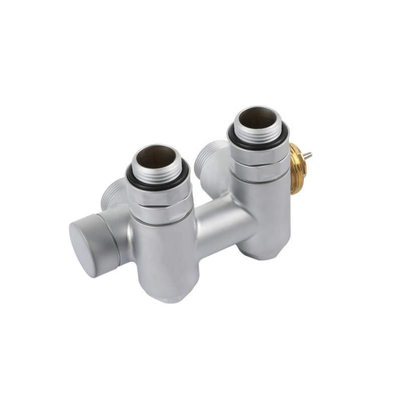 Вентиль Terma Cylinder комбінований інтегрований з трійником лівий метал сатин TGZTST020