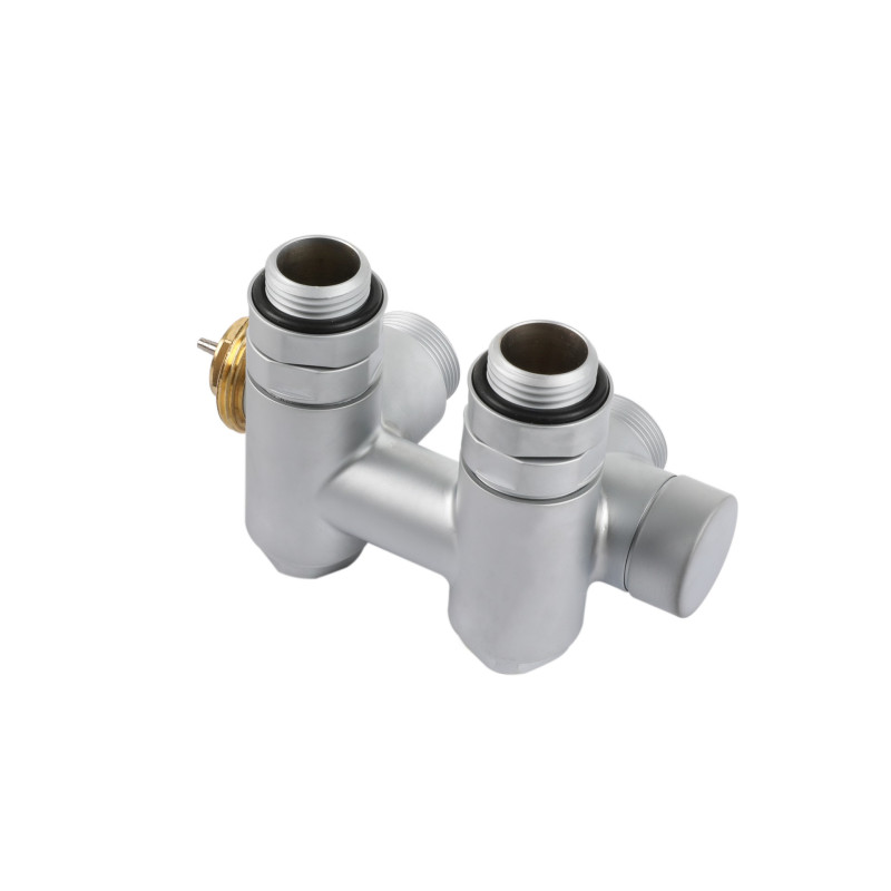 Вентиль Terma Cylinder комбинированный интегрированный с тройником правый металл сатин TGZTST021