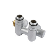 Вентиль Terma Cylinder комбинированный интегрированный с тройником правый металл сатин TGZTST021