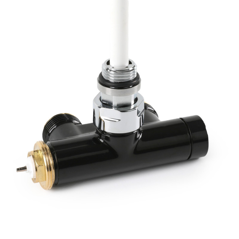 Вентиль Terma Cylinder интегрированный термостатический угловой с трубкой правый металл черный TGZTCZ007