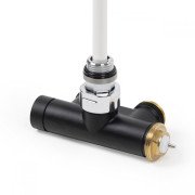 Вентиль Terma Cylinder интегрированный термостатический угловой с трубкой левый металл черный мат TGZTCM006