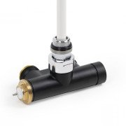 Вентиль Terma Cylinder интегрированный термостатический угловой с трубкой правый металл черный мат TGZTCM007