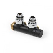 Вентиль Terma Cylinder интегрированный термостатический угловой с трубкой правый металл черный мат TGZTCM002