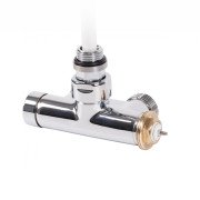 Вентиль Terma Cylinder интегрированный термостатический угловой с трубкой левый металл хром TGZTCR019